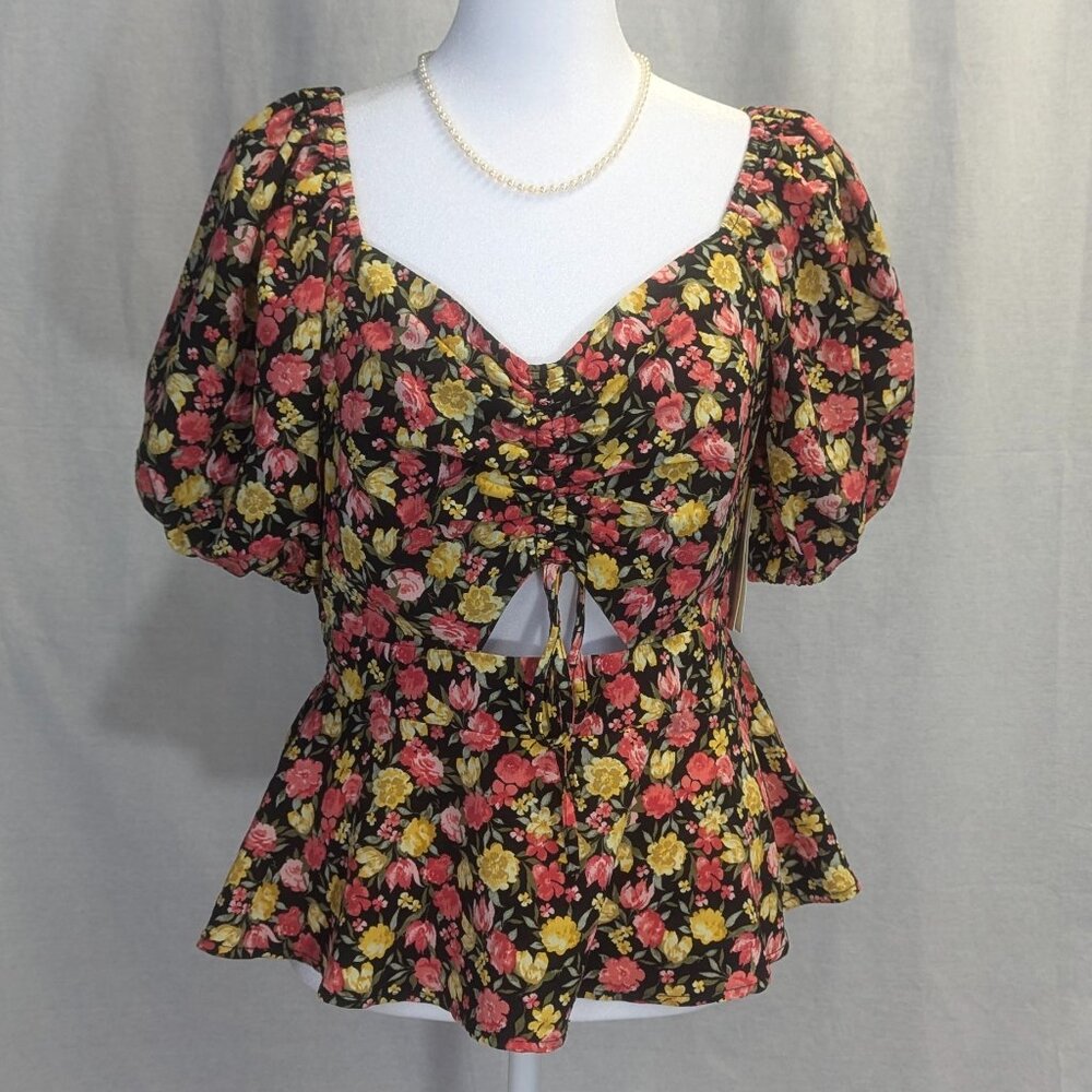 NWT Meraki Medium Floral Peplum